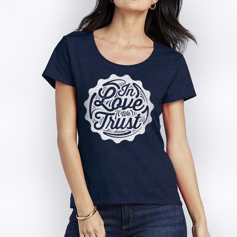 TShirt In Love We Trust Bleu Chiné TShirt In Love We Trust Bleu Chiné