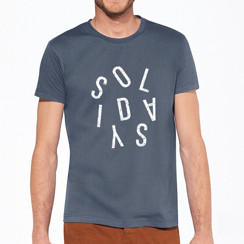 T-Shirt Homme Lettres Vrac Denim T-Shirt Homme Lettres Vrac Denim