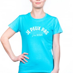 T-Shirt Femme Je Peux Pas Bleu