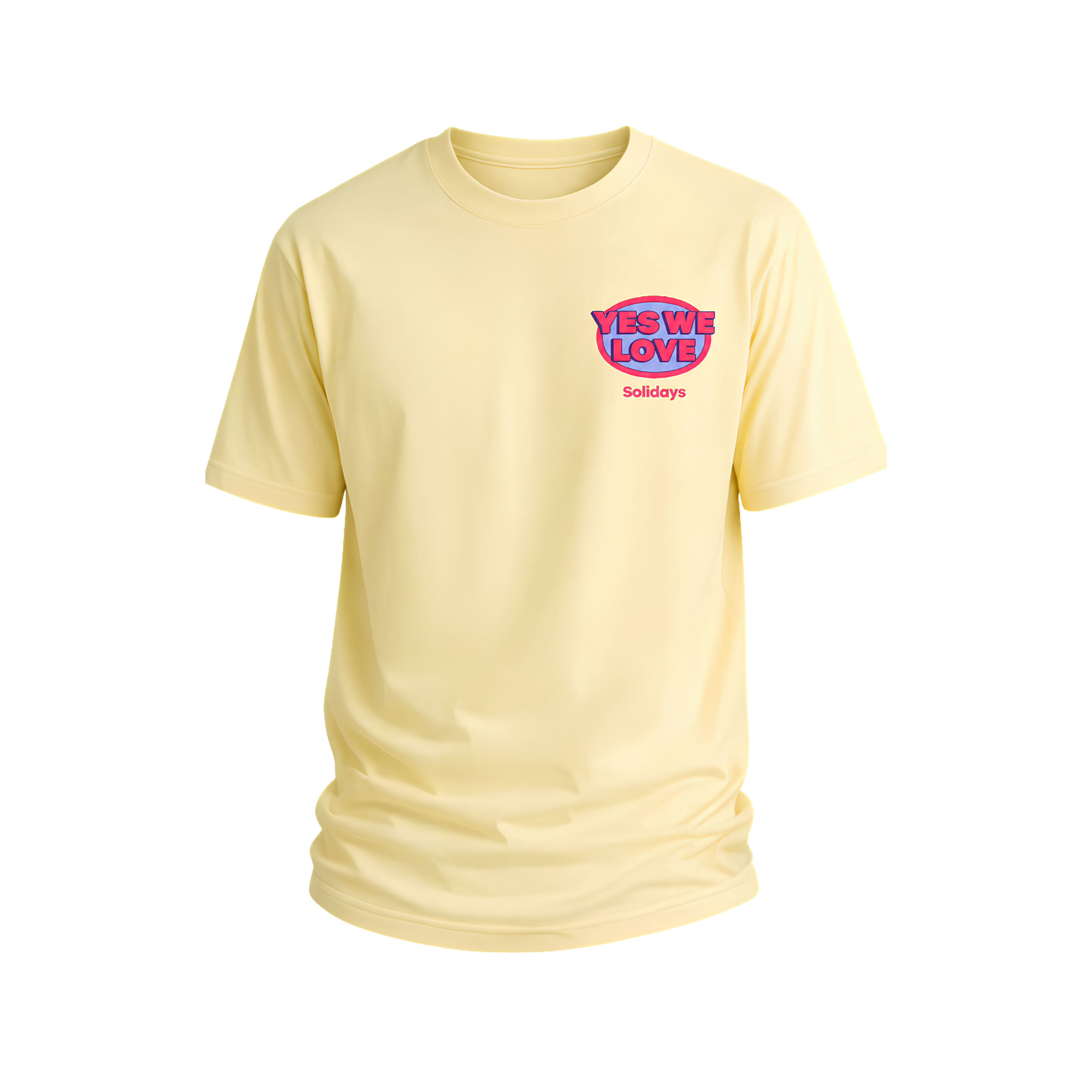 T-shirt Jaune Pâle Yes We Love
