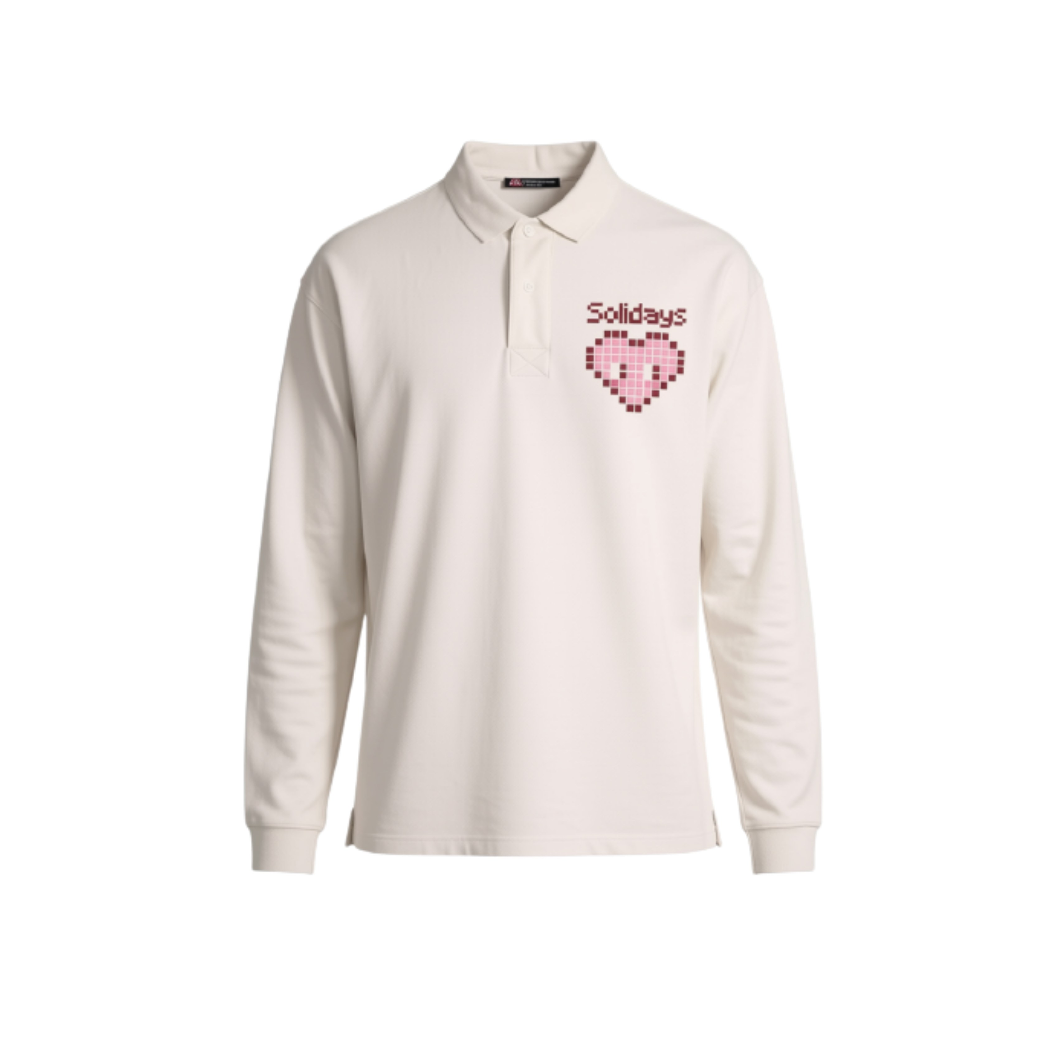 Sweat Polo Beige Pixel Hearts